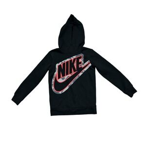 Nike Kids Athleisure Camo Futura Logo Black Pullover Hoodie Boys 5-6 Yrs Size 6M